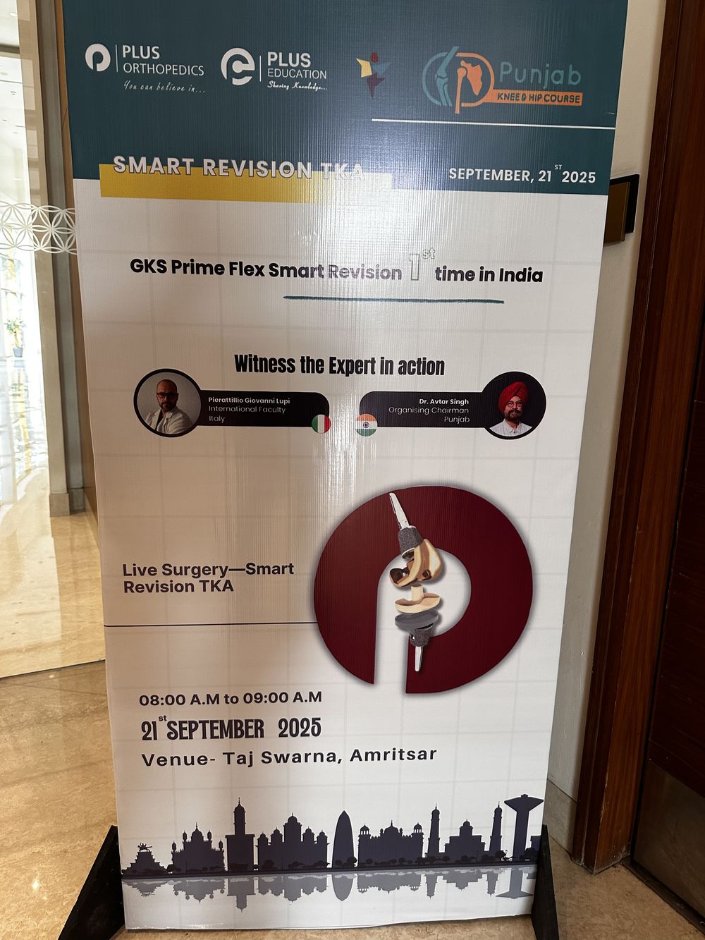 Locandina della live surgery di revisione protesica con il Dott. Lupi come international faculty